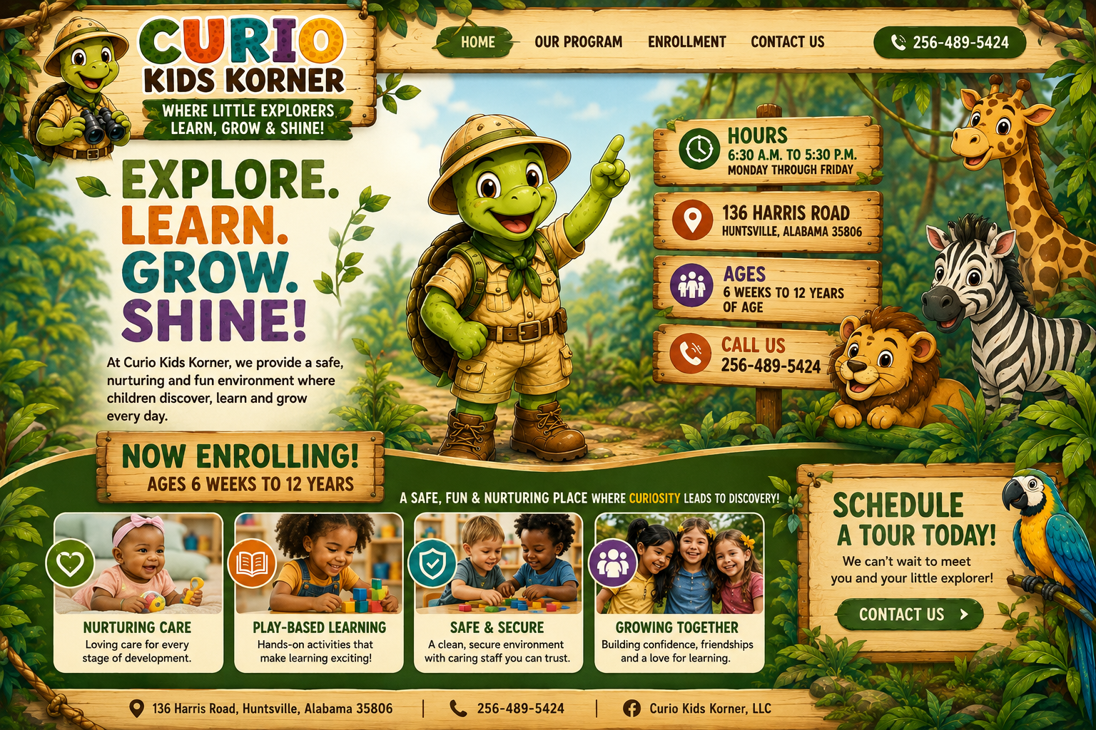 Curio Kids Korner home page artwork